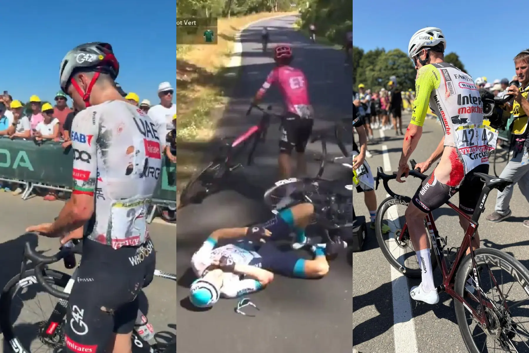 Tour de France ended badly with brutal crash, will Pogacar lose an important domestique just like Evenepoel?