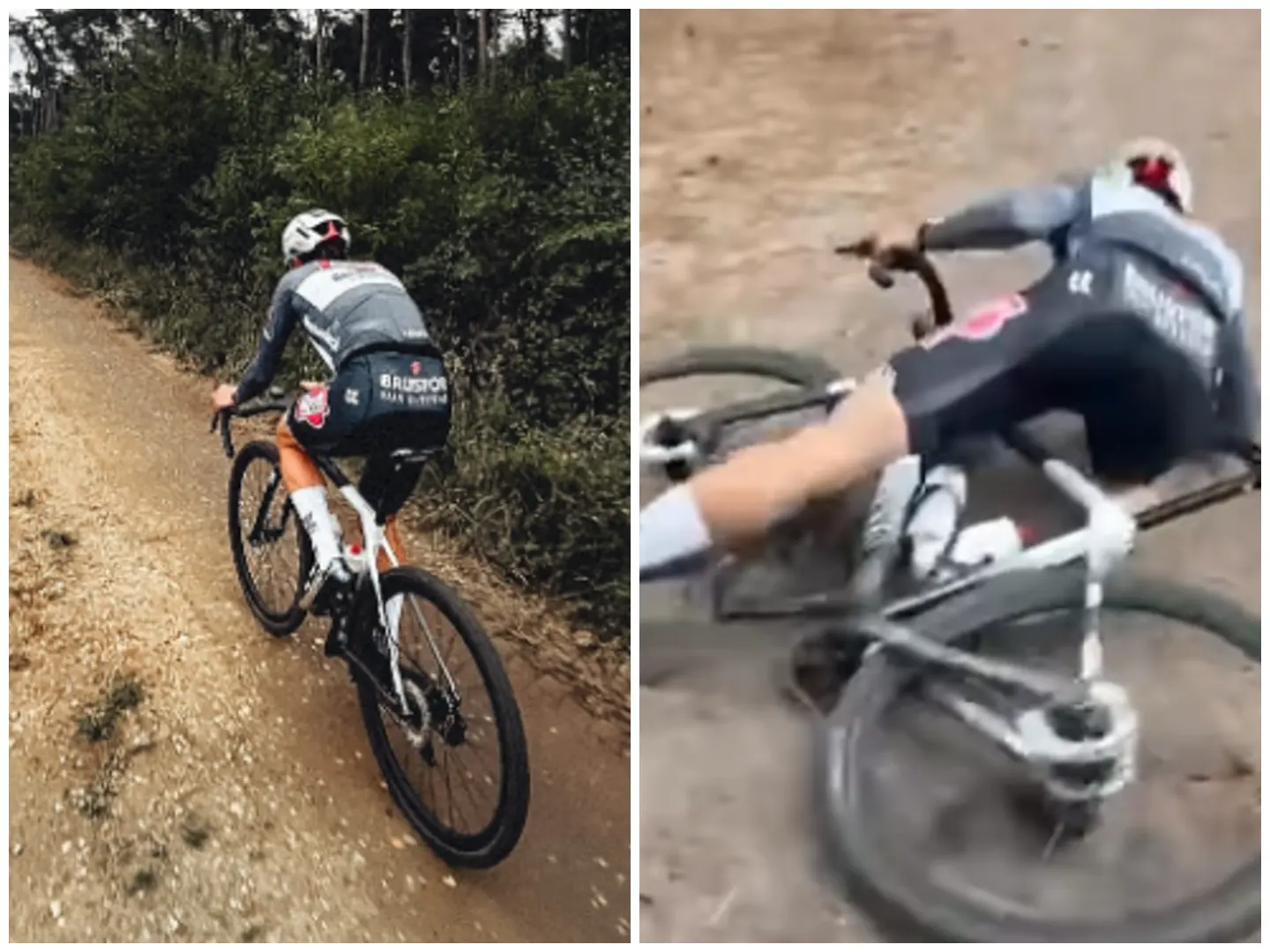 Crashed Philipsen asks Van der Poel for gravel tips, who responds hilariously