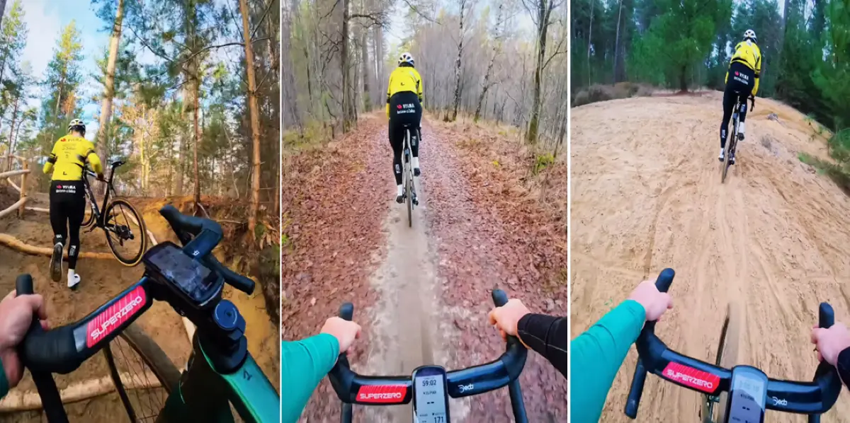 📽️ Following Wout van Aert during first cyclocrosscross-training Visma | Lease a Bike-rider