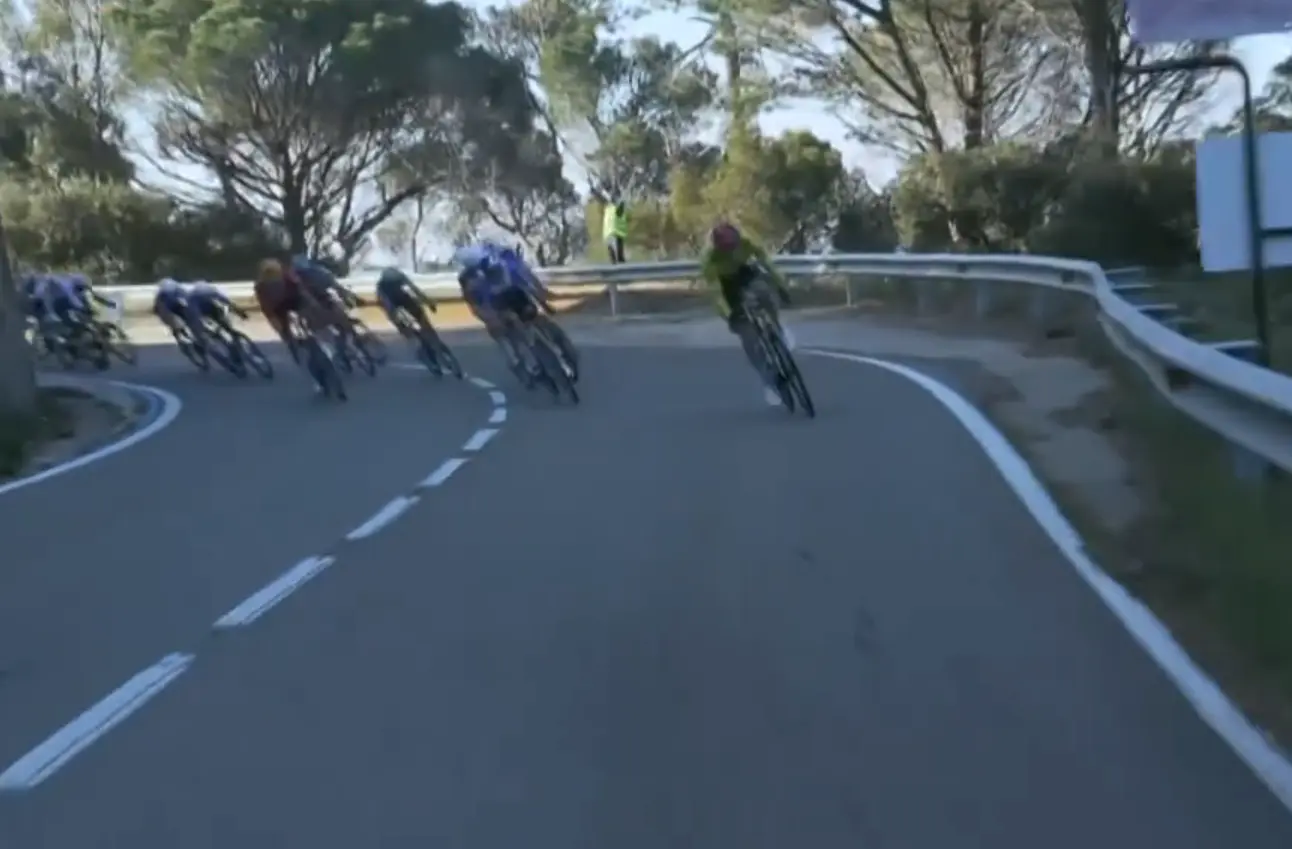 Jonas Vingegaard flew to the front on the descent, but had no interest in a Catalan sprint