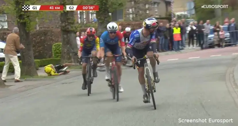 Evenepoel and Visma | Lease a Bike respond after Jorgenson's crash: “That's why I took the lead there”