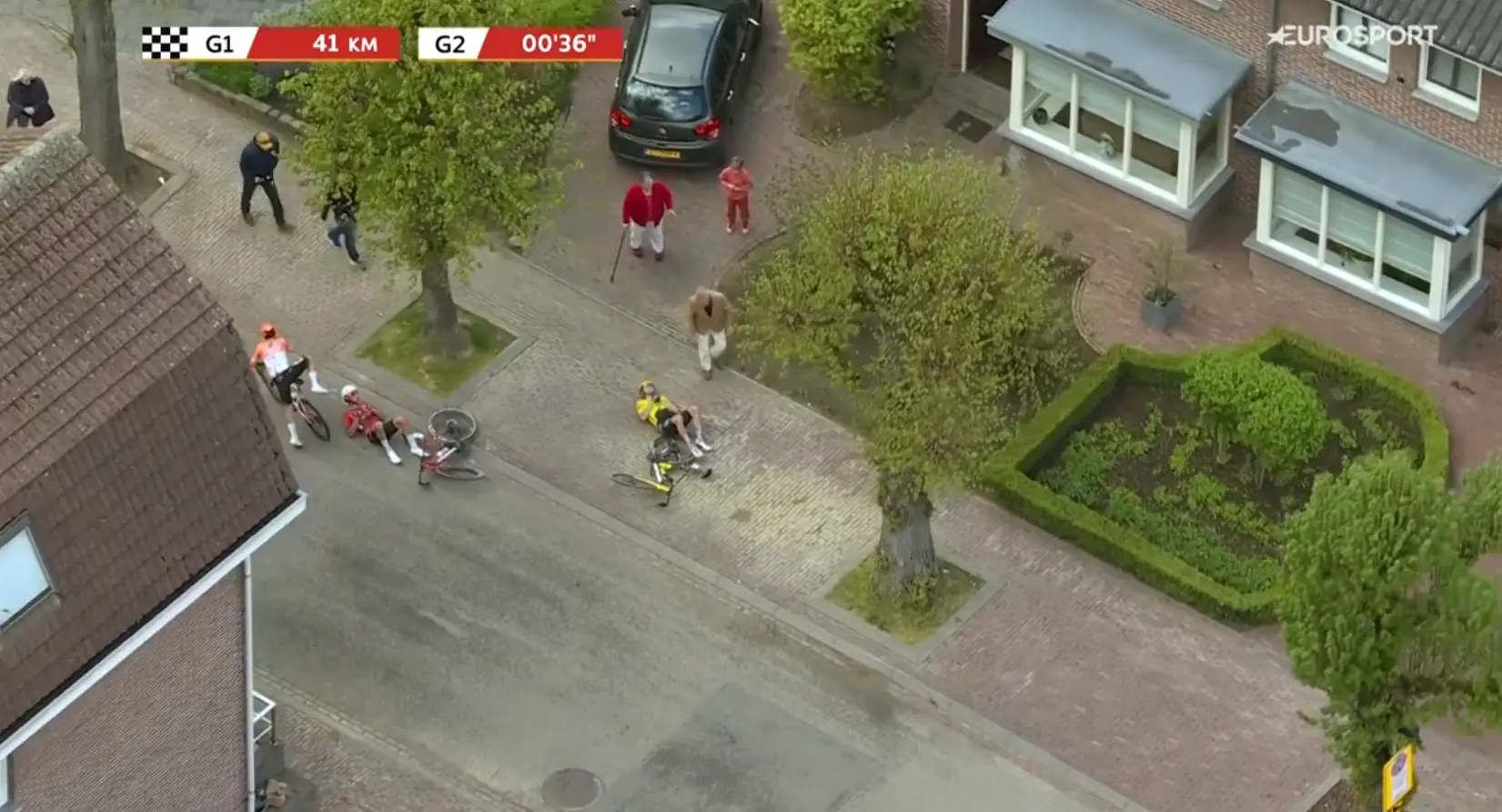 Lance Armstrong and George Hincapie on Matteo Jorgenson's crash: "That did not happen today"