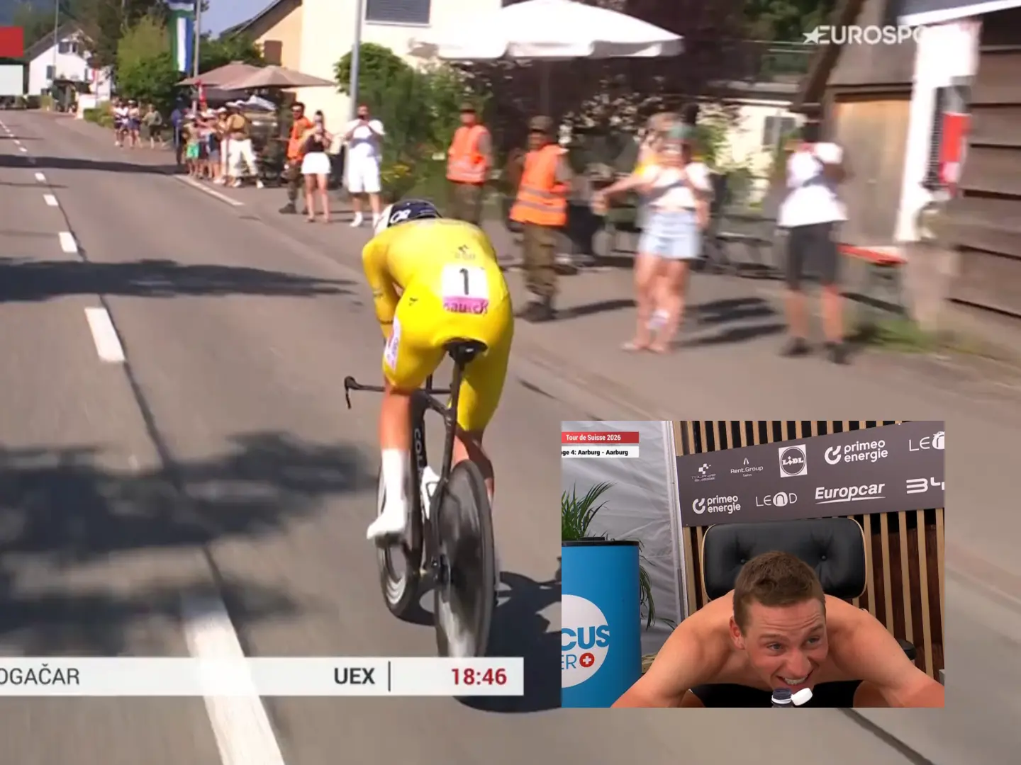 Pogačar beats Van der Poel at the Tour de Suisse time trial by milliseconds