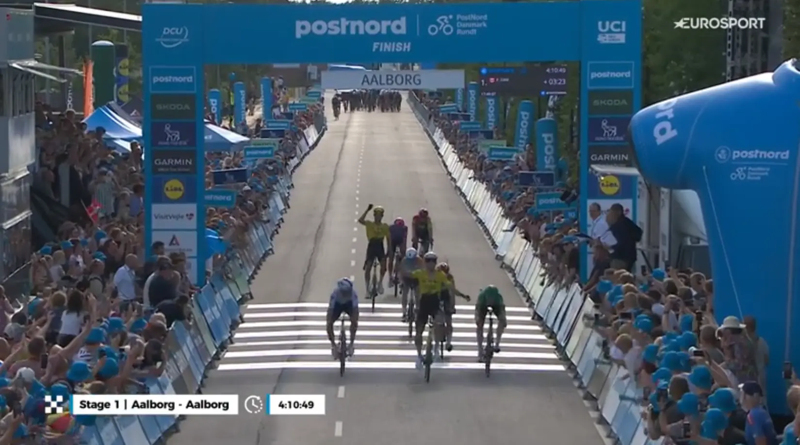 Wout van Aert crashes on comeback but produces stunning chase to win in Denmark