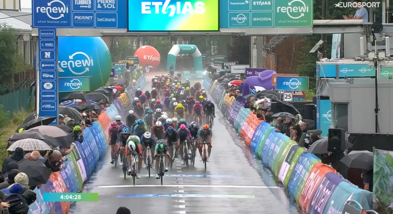 2026 Renewi Tour stage 1 result: Milan takes in by a tyre's width in pouring rain