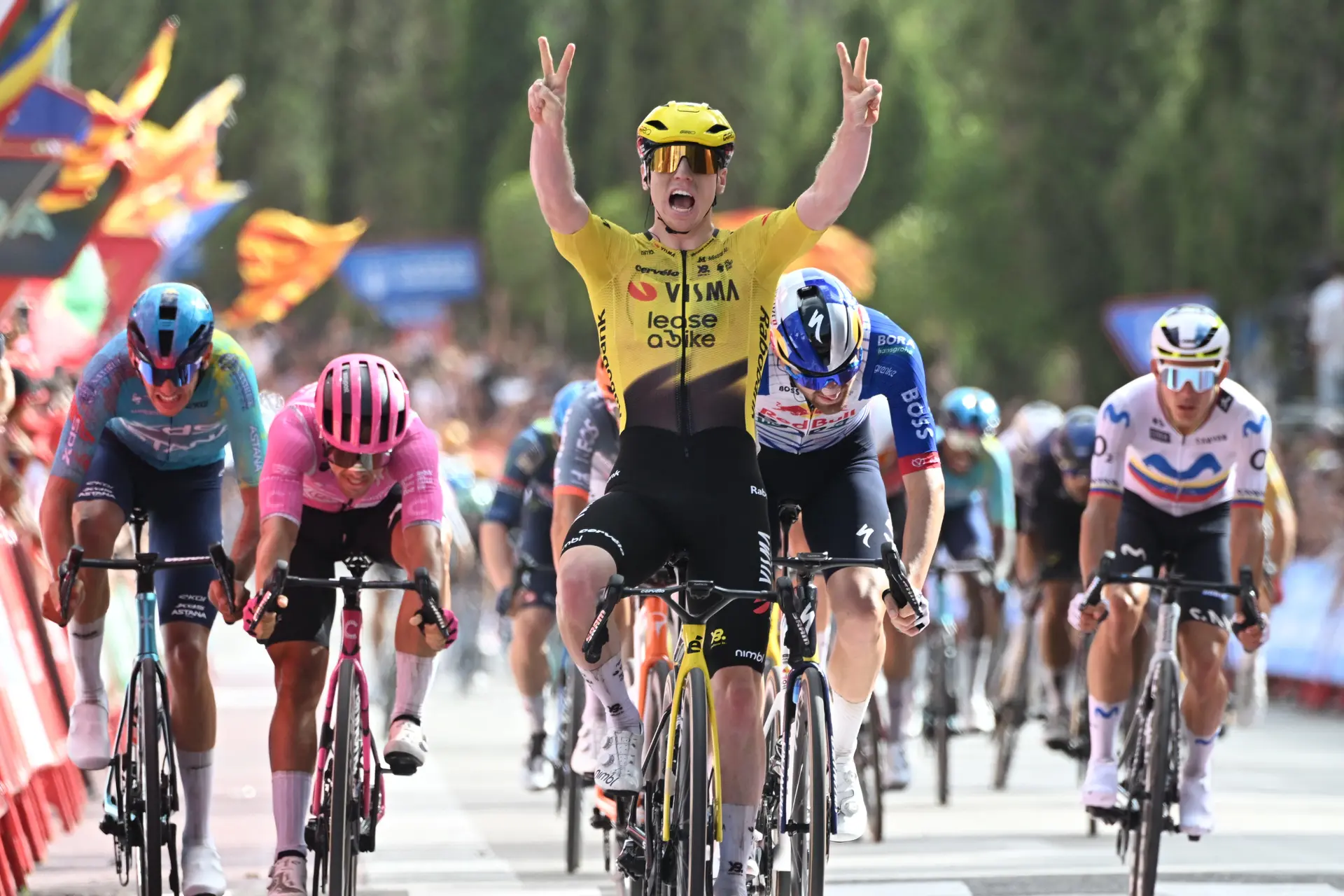 Matthew Brennan makes it two sprints from two on stage 5 of the Vuelta a España