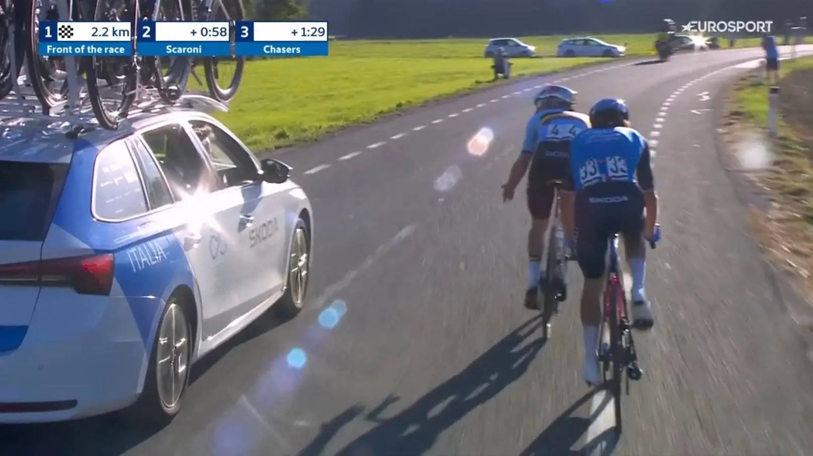 Italian support car wasn't impressed by moody Evenepoel at European Championships: 'He can get as angry as he wants'