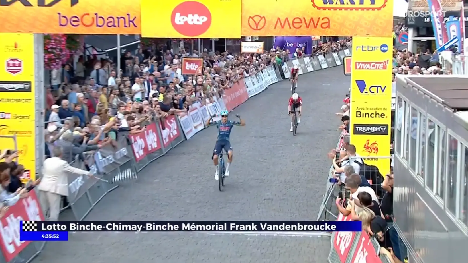 No one else in the photo! Magnier charged like a bull to win Binche-Chimay-Binche