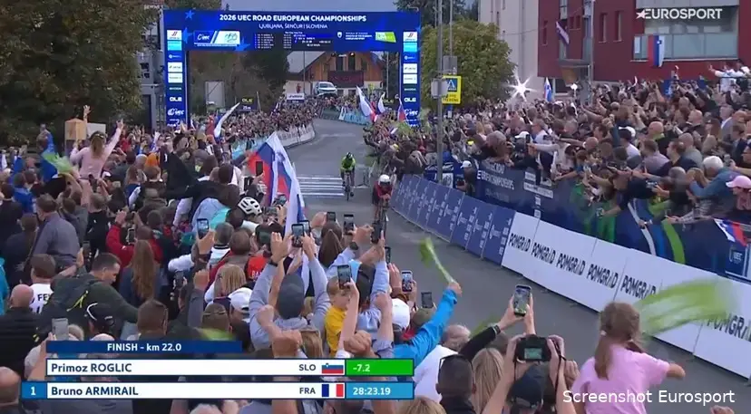 Sensational Primož Roglič gives home fans something to cheer about by winning the mens' European time trial title