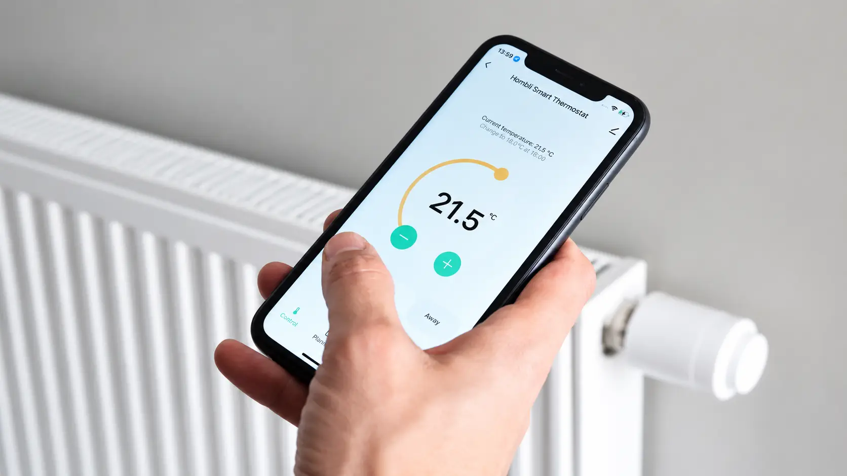 Slimme Thermostaatbediening Met Smartphone