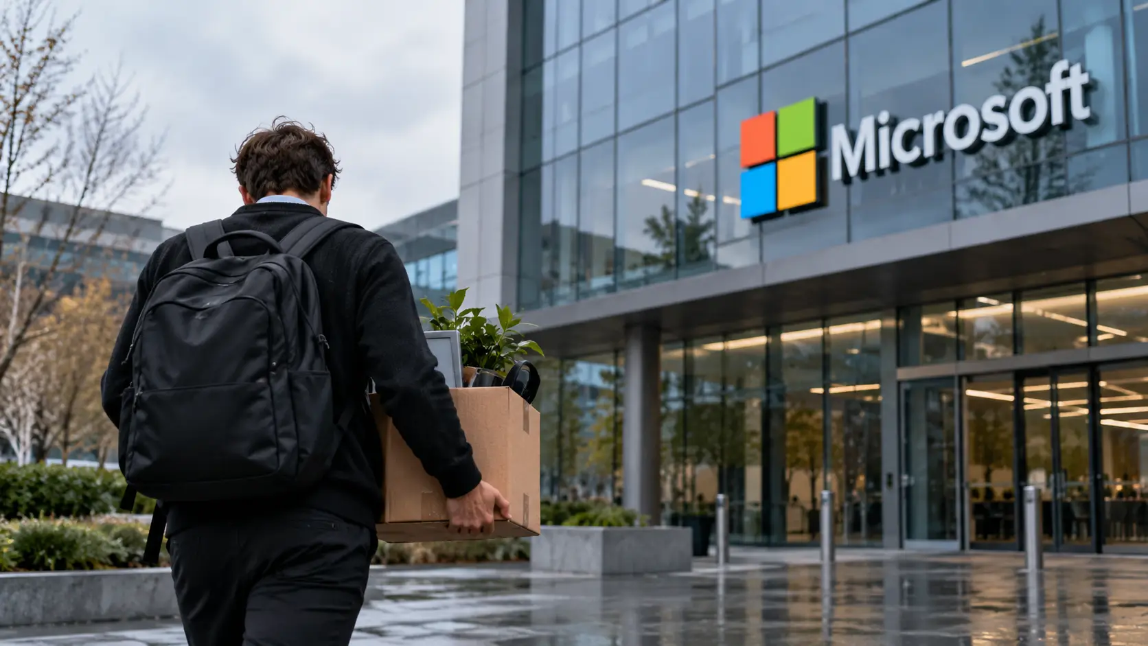 Vertrek van de Microsoft-campus