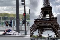 Clocharde heeft misschien wel het beste uitzicht op de Eiffeltoren