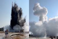 Geiser explodeert in Yellowstone National Park
