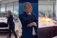 Bentley autobaas zweet peentjes tijdens een lakdemonstratie, maar kan opgelucht adem halen