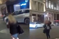 De 'Walk of Shame' van het betrapte koppeltje in kantoorpand in Londen