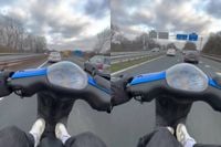 Op de A44 Sassenheim: een beetje opletten voor een wheelie-makende scooter-coureur