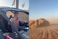 Sait "Altijd geslaagd" Cinar breekt ribben tijdens ritje met buggy in de woestijn