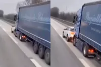 Brake-check-aso frustreert vrachtwagenchauffeur mateloos