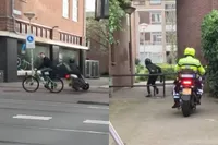 Achtervolging tussen 2 motoragenten en maaltijdbezorger in Den Haag eindigt in winst voor de popo