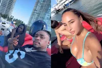 Voetballer Steven Bergwijn heeft het goed voor elkaar in Miami, zit op een jacht met OF-modellen