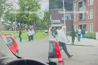 Ondertussen in Ter Apel: Knaapje probeert uit te halen met flesje bier