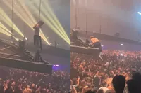 Bezoeker technofeestje Rave Rebels in Brussel staat op de lampen