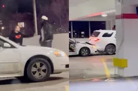 Ruzie in parkeergarage Detroit escaleert lekker en eindigt in bizarre crash