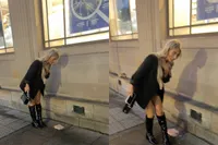 Dame gooit alles eruit in één vloeiende beweging