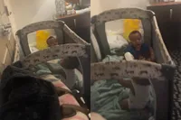 Kereltje jat ongegeneerd een fles