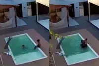 Vader duikt heldhaftig zwembad in en redt twee kinderen van verdrinking in Arapiraca