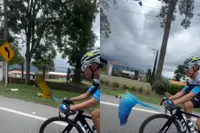 Guacamaya vliegt mee met Movistar-renner Diego Pescador