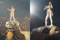 Taiwanese superster Jolin Tsai opent nieuwe show ‘Pleasure’ met gigantische, brute anaconda