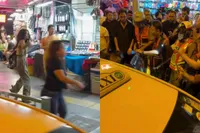 Chaos op straat in Bangkok: vrouw met mes steekt om zich heen, omstanders grijpen in