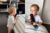 Geef een kind een massage gun en dit gebeurt er altijd