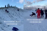 Slee in een band van een berg zeiden ze, dat is leuk zeiden ze