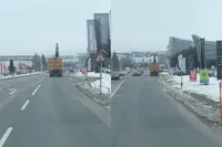 Truck ramt verkeersbord in Klagenfurt en alles eronder is de klos