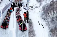 Snow bullet train: met volle vaart door de sneeuw op Tiannü Mountain