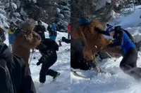 Chewbacca krijgt klappen op de piste in Val Thorens
