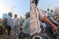 Road rage in India gaat er toch net even anders aan toe