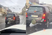 Achter deze auto wil je vanzelf afstand houden