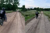 Motorrijder vs hert, en het hert wint punten