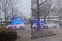 Politie zet auto klem na achtervolging door woonwijk Helmond, gebied afgezet na botsing