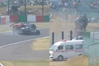 Gigantische klapper in support race F1 Japan: Porsche 911 GT3 Cup schiet richting tribune