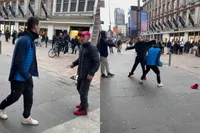 Bijna knokken midden op straat in Glasgow