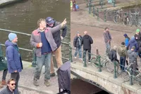 Brad Pitt gespot op Herengracht in Amsterdam voor opnames nieuwe film