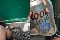 Iemand is aan het lunchen in een Dixi, maar jij hebt daarna geen trek meer