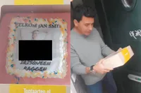 IrisQueen, nieuwe buurvrouw van Jan Smit, komt langs met pikante taart