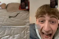 Jasmijn schrikt wakker en blijkt niet alleen te zijn: slang heeft haar bed al bezet