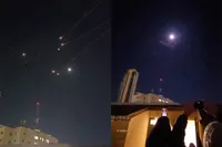 Mensen in Jeruzalem kijken naar raketten in de lucht alsof het een feestje is