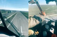 Bizarre beelden uit cockpit: helikopter scheert laag over snelweg in Oekraïne (maar dit is dus gewoon normaal)